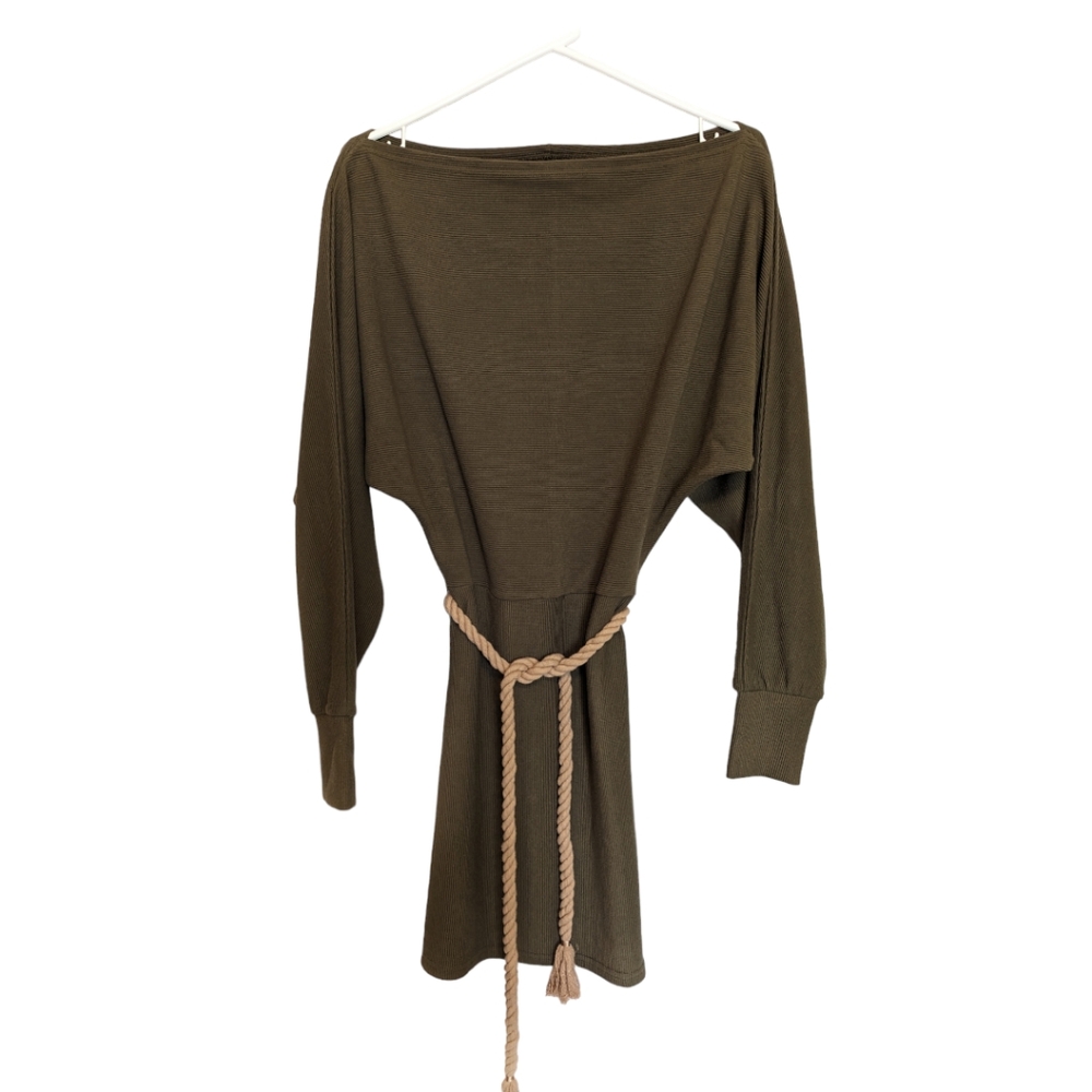 Forever 21 Olive Knit Sweater Dress - Small